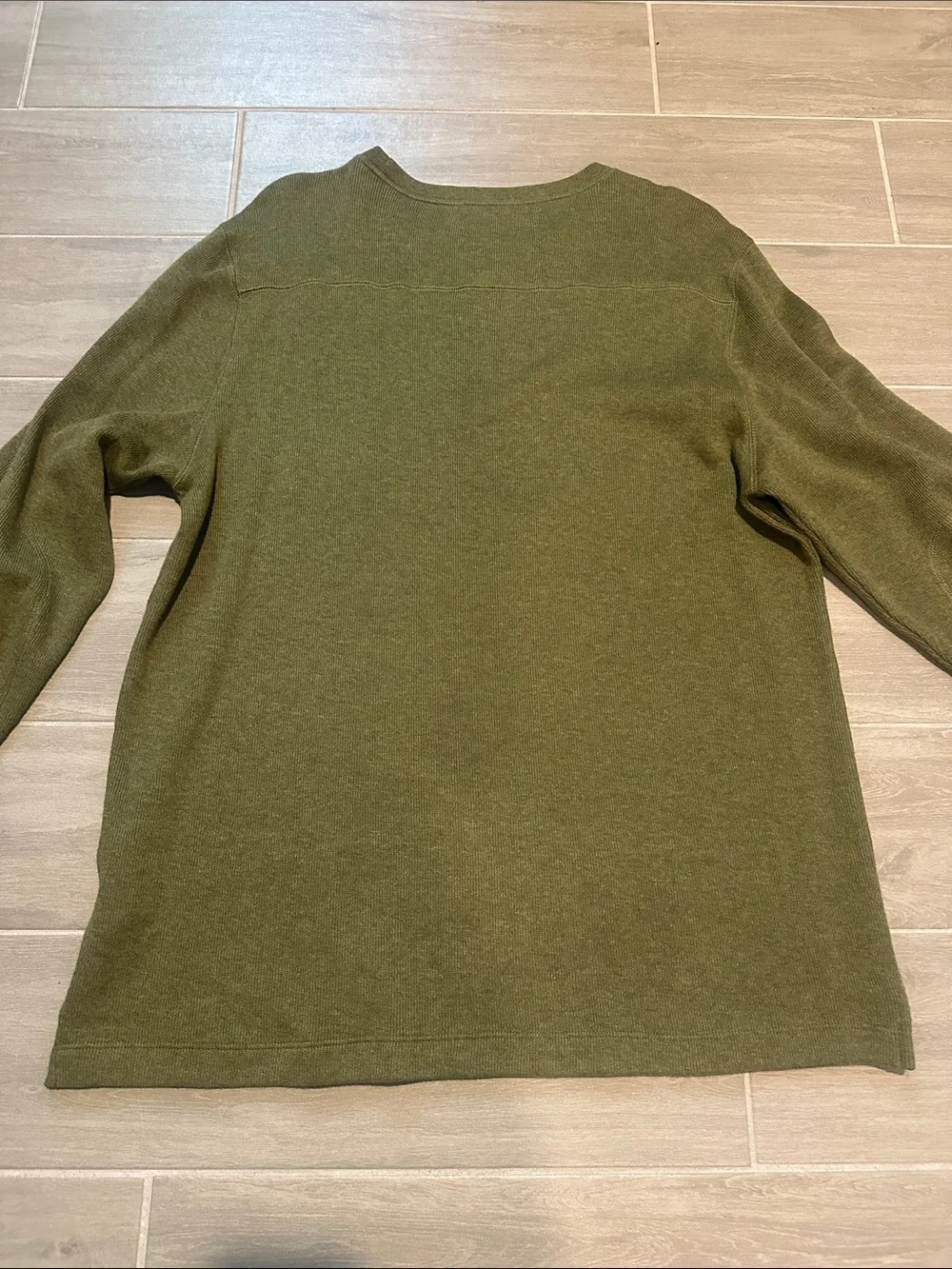 Banana Republic Men's Olive Green Long Sleeve Crew Sweater